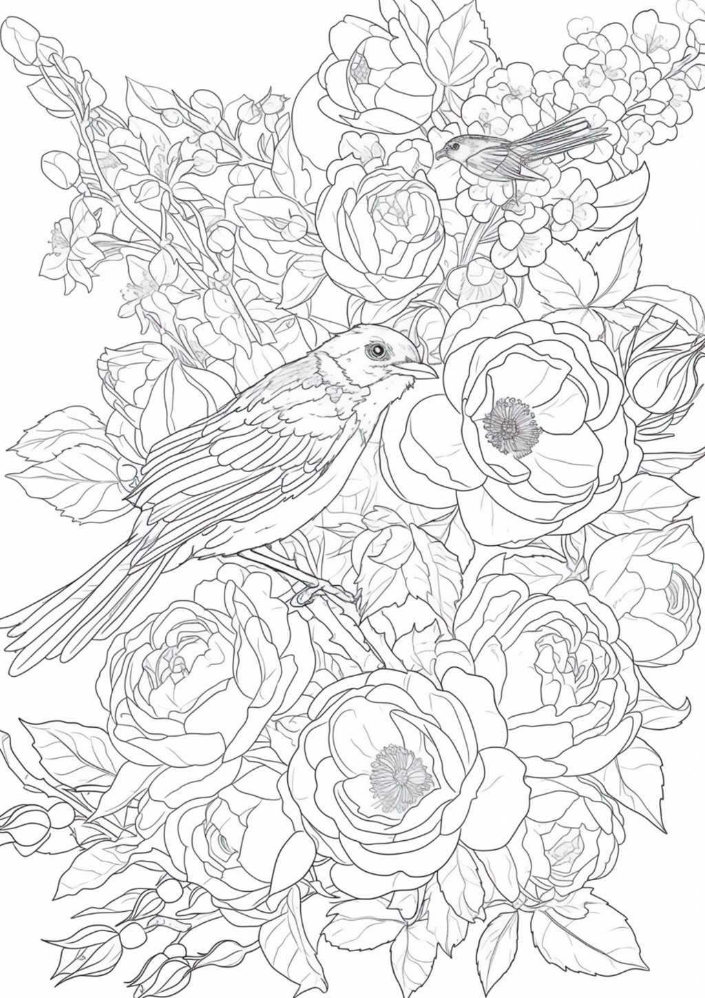 10 Printable Floral & Nature Coloring Sheets Bundle