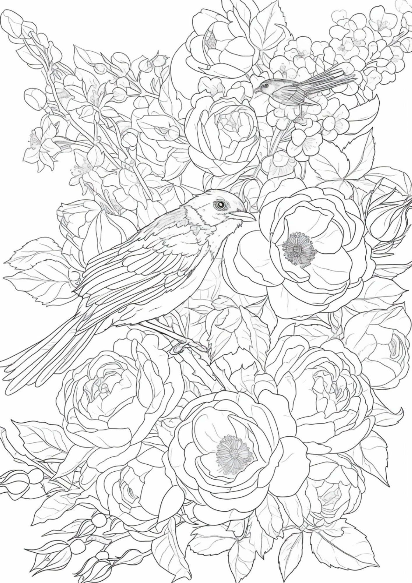 10 Printable Floral & Nature Coloring Sheets Bundle