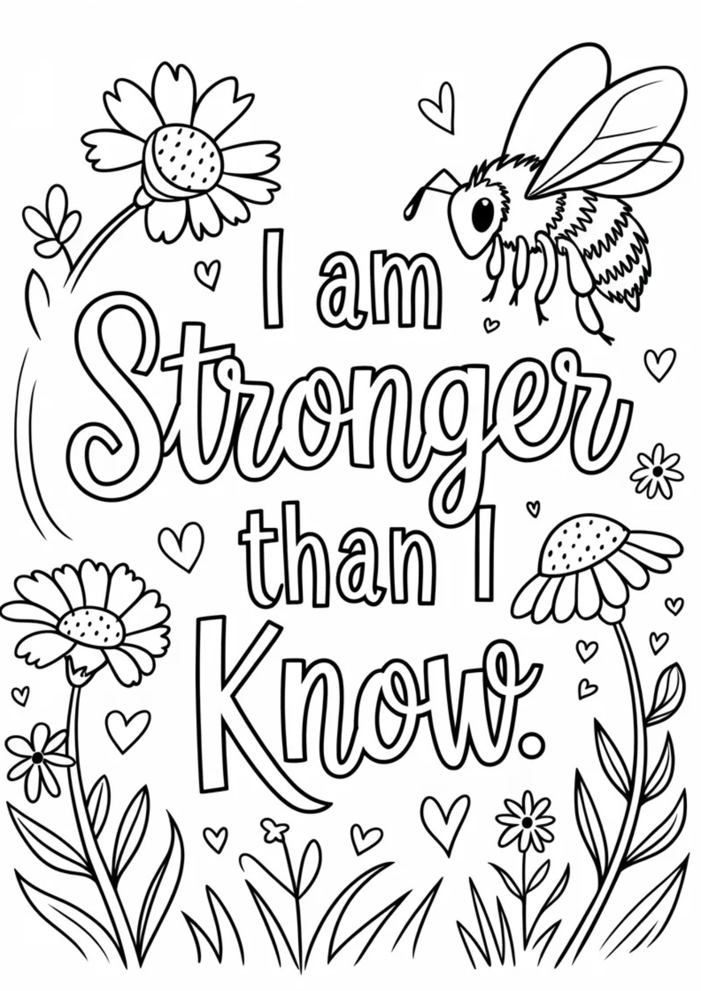 Self-Care & Floral Affirmations Coloring Pack (6 Printable Pages)