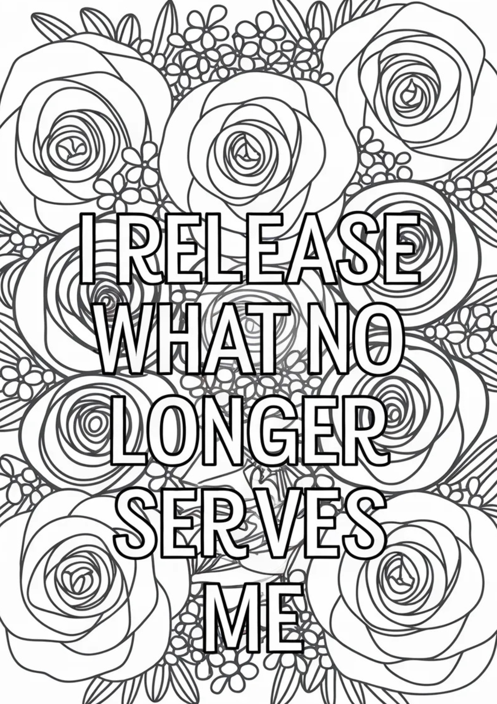 Self-Care & Floral Affirmations Coloring Pack (6 Printable Pages)