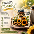 Hiss Off Sunflower Snake Coaster – Ready to Ship