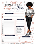 Faith Over Fear Daily Planner/Journal Sheet