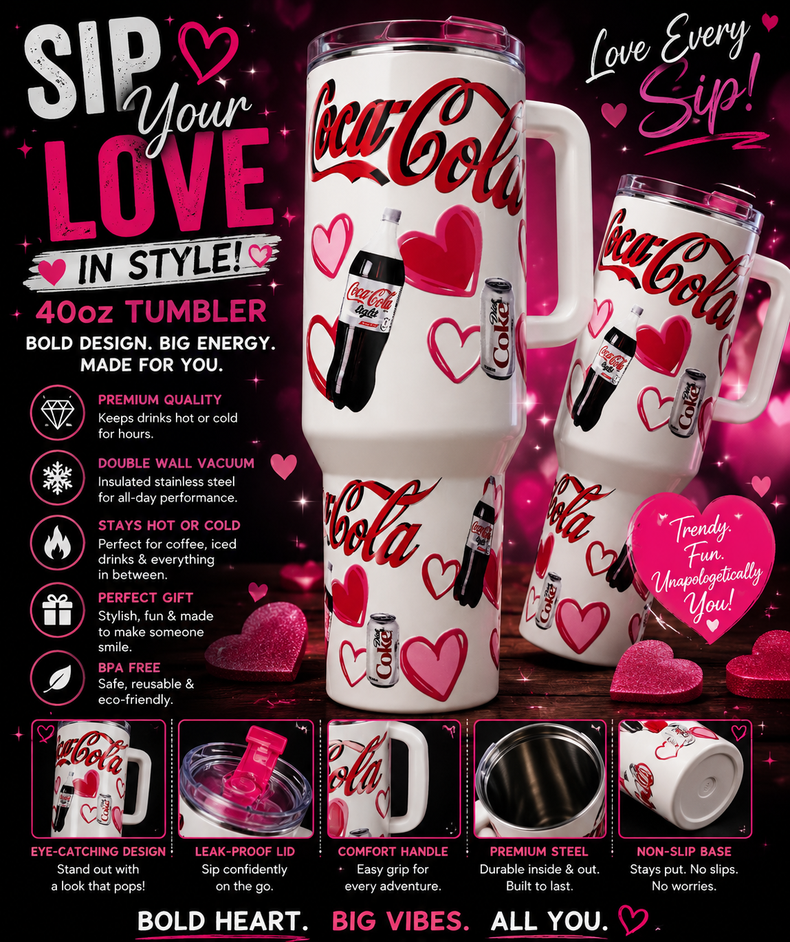 Heart 40oz Tumbler (RTS)