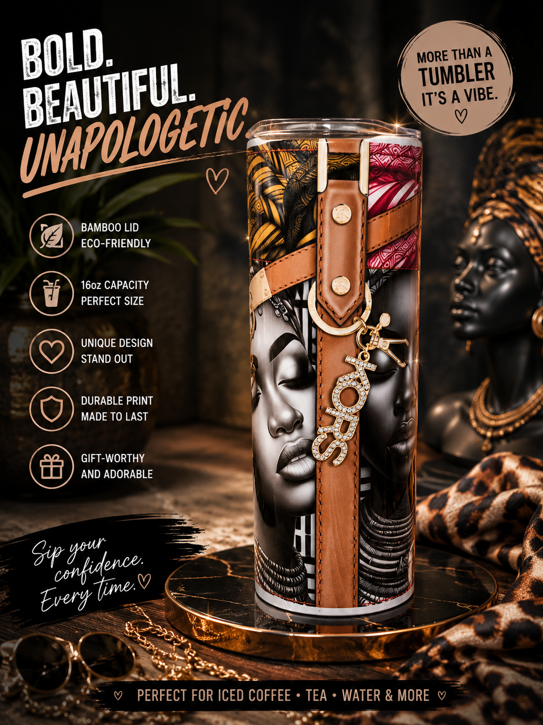 Unapologetic Queen Skinny Tumbler (RTS) ✨🖤