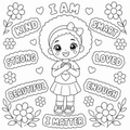 I Am Positive Affirmations Coloring Pages Bundle (African American)