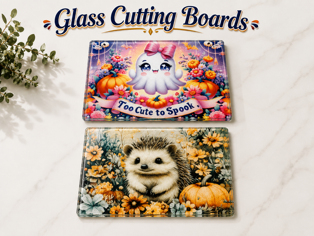 Seasonal Decorative Glass Cutting Boards – RTS