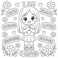 I Am Positive Affirmations Coloring Page