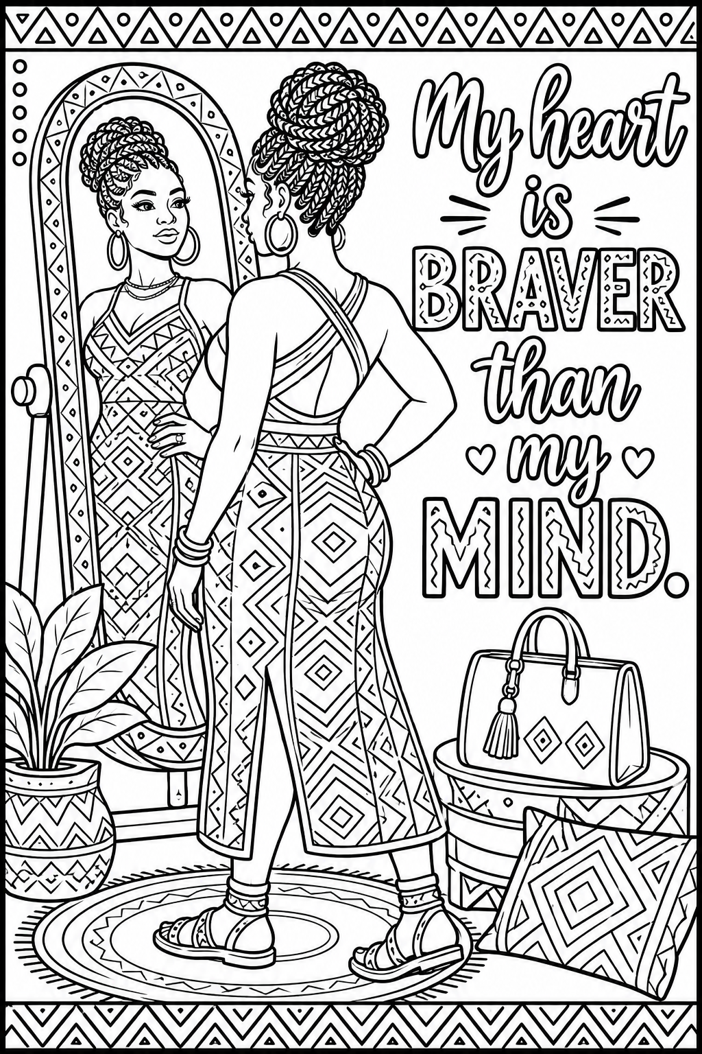 My Heart Is Braver Than My Mind Coloring Page