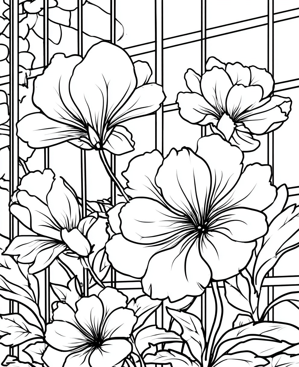 10 Printable Floral & Nature Coloring Sheets Bundle