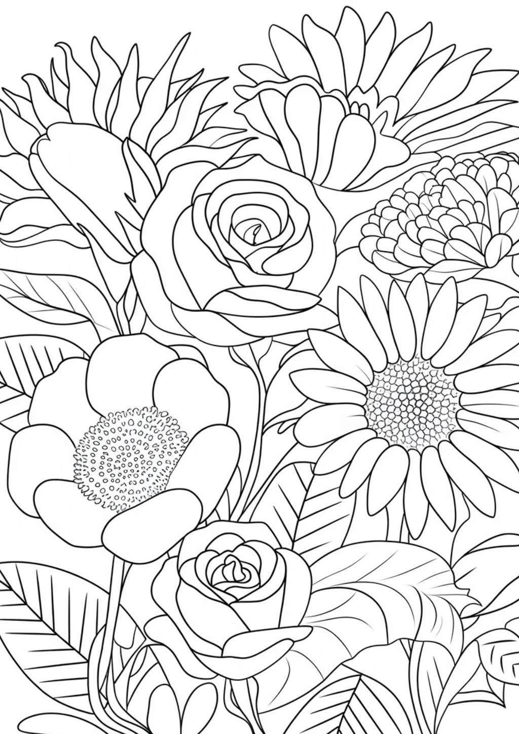 10 Printable Floral & Nature Coloring Sheets Bundle