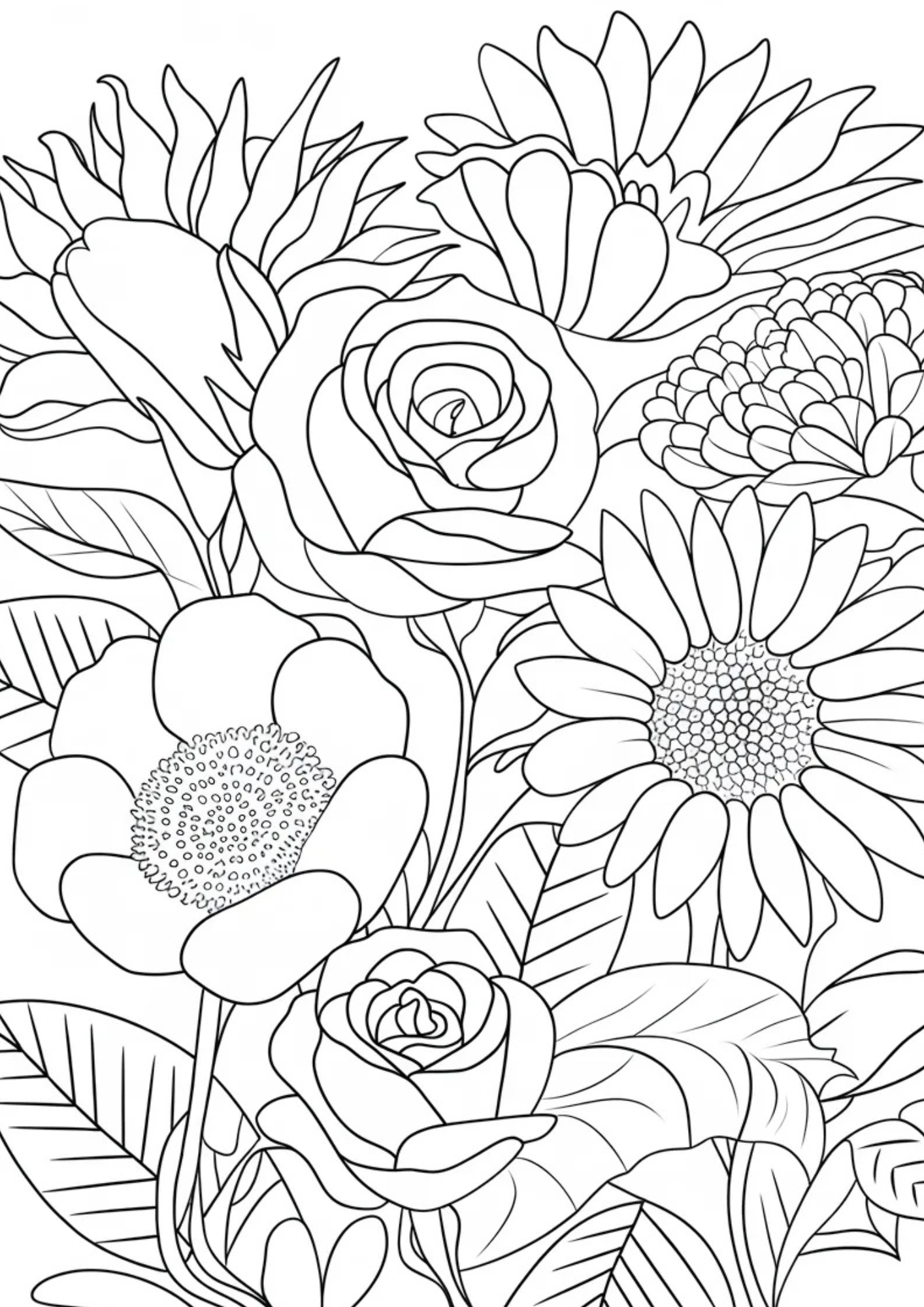 10 Printable Floral & Nature Coloring Sheets Bundle