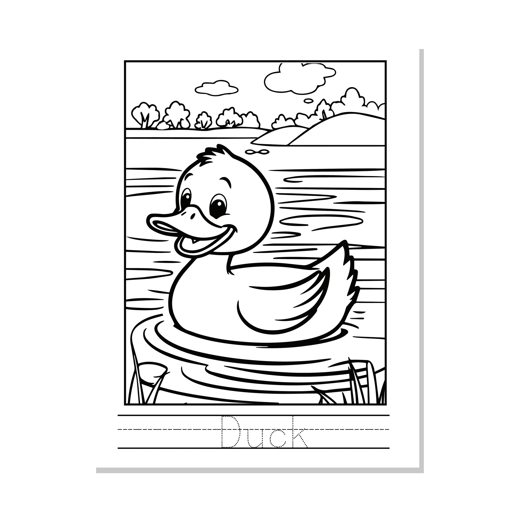 Farm Animals Coloring Booklet – Color and Trace for Kids